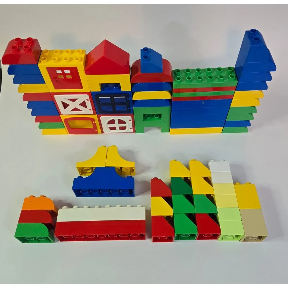 LEGO Duplo Building Blocks Bulk Lot Multicolor House Windows Doors Roof Bricks